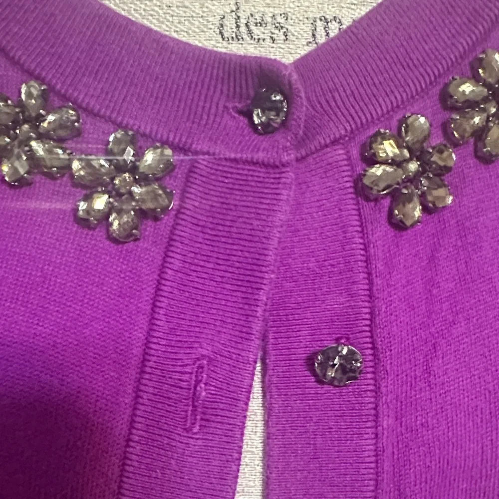 Purple‎ Pink Cardigan with Embellished Bling Collar